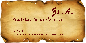 Zsoldos Annamária névjegykártya